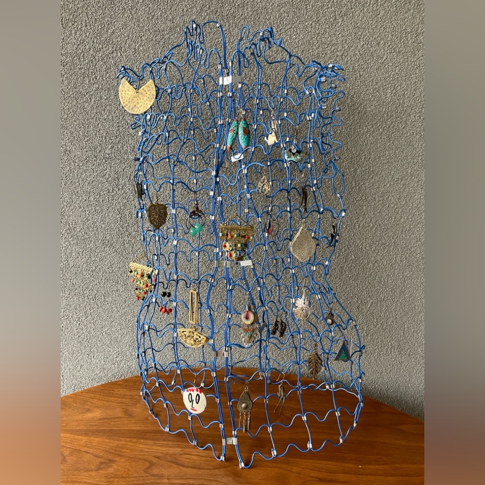 Vintage wire dress form, repurposed as a jewelry rack, vintage sewing tool, gift